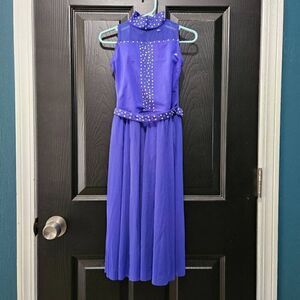 Weissman child small NWOT blue/purple custom rhinestone costume jazz lyrical con